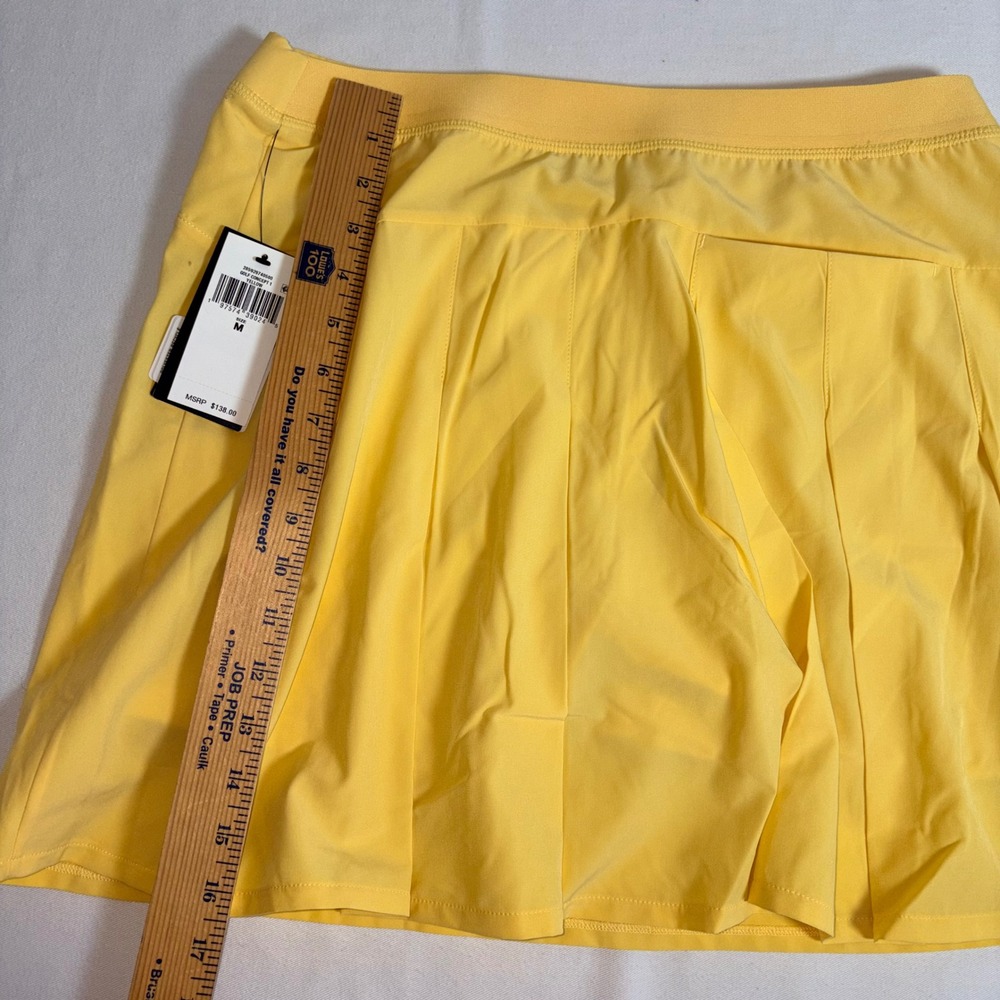 RLX Ralph Lauren Golf Skort Medium Yellow New Pleated Back Wicking Athletic - Picture 6 of 12